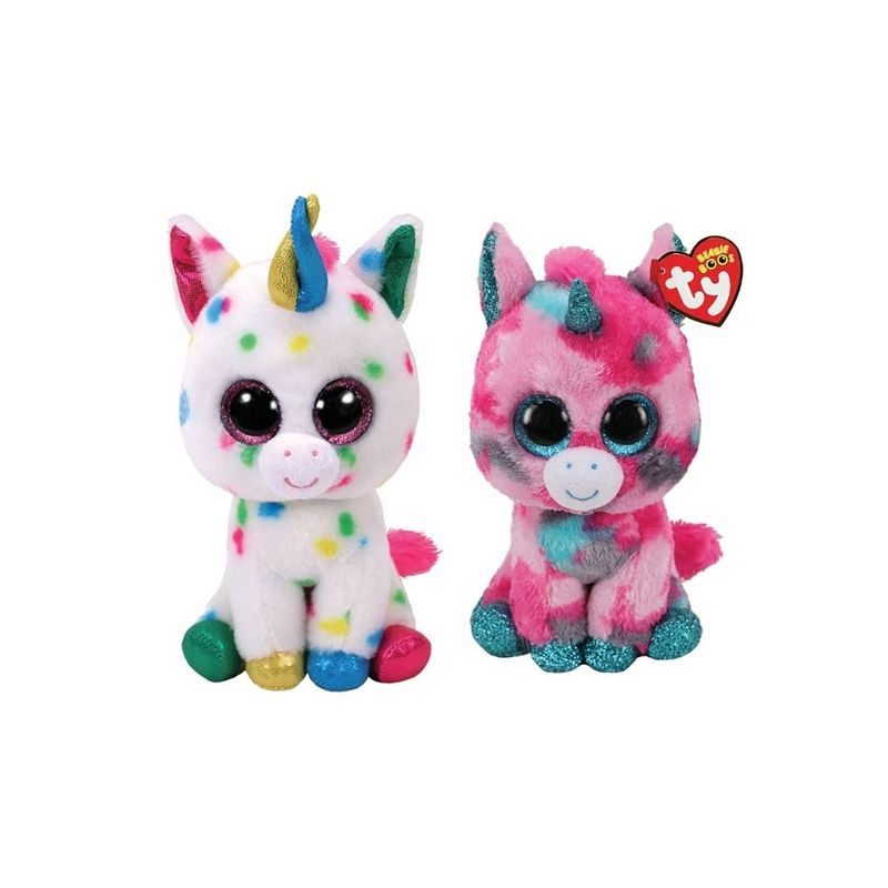 Foto van Ty - knuffel - beanie boo's - gumball unicorn & harmonie unicorn