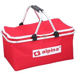 Foto van Alpina koeltas met handvat - ca 25 liter - afsluitbaar met rits - rood