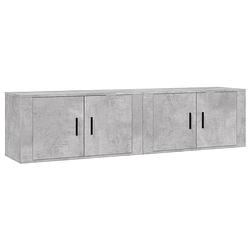 Foto van The living store tv-wandmeubel betongrijs - 80x34.5x40 cm - duurzaam bewerkt hout - 2 stuks