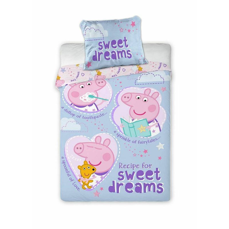 Foto van Peppa pig sweet dreams baby dekbedovertrek - 100 x 135 cm - multi