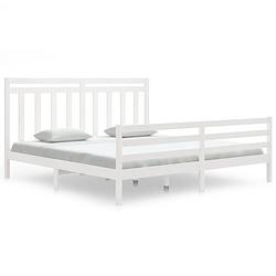 Foto van Vidaxl bedframe massief hout wit 180x200 cm 6ft super king