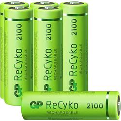 Foto van Gp batteries recyko+ hr06 4+2 gratis oplaadbare aa batterij (penlite) nimh 2100 mah 1.2 v 6 stuk(s)