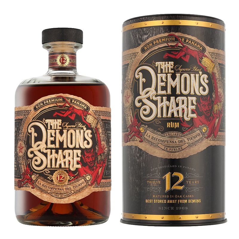 Foto van The demon'ss share 12 years 70cl rum + giftbox