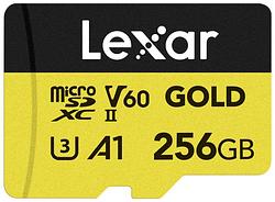 Foto van Lexar professional gold 256gb microsdxc 280mb/s