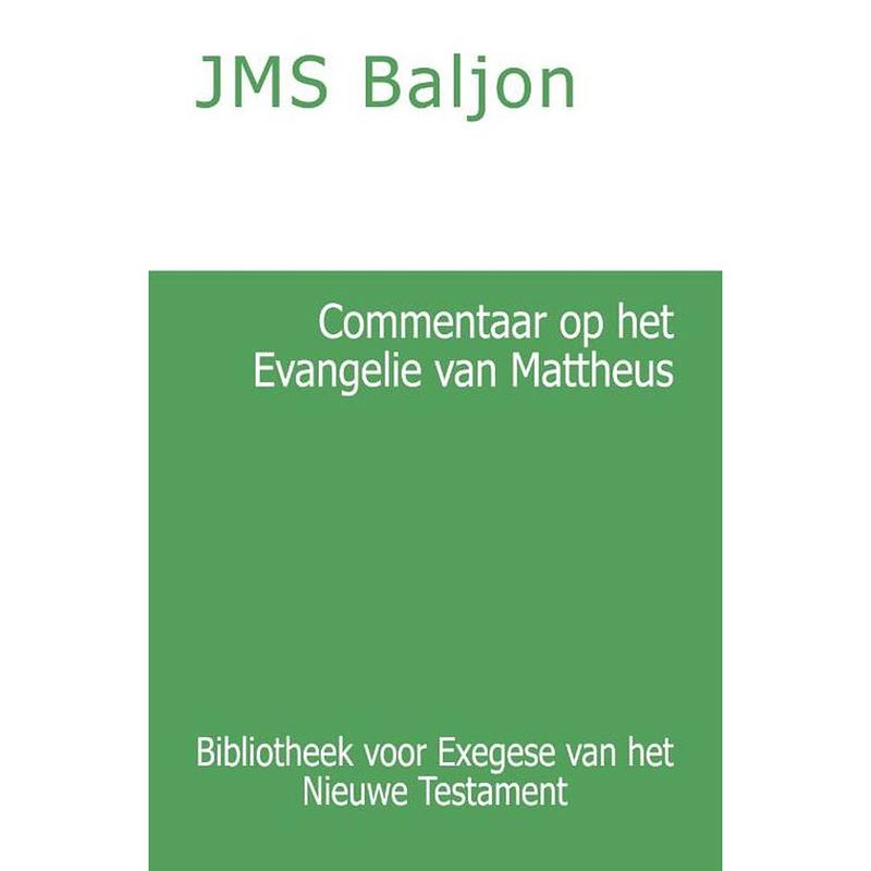 Foto van Commentaar op het evangelie van mattheus