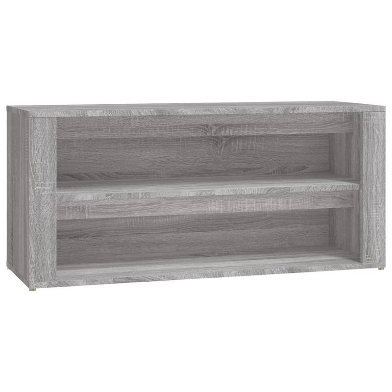 Foto van The living store schoenenrek - grijs sonoma eiken - 100 x 35 x 45 cm - stevig materiaal