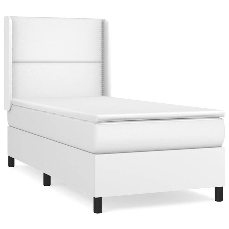 Foto van The living store boxspringbed - comfort - bed - 193 x 93 x 118/128 cm - duurzaam kunstleer - verstelbaar hoofdbord -