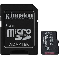Foto van Kingston microsdhc industrial c10 a1 pslc-kaart + sd-adapter 64gb