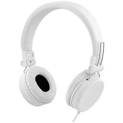 Foto van Streetz hl-w203 on ear headset kabel stereo wit vouwbaar, afstandsbediening, headset