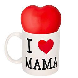 Foto van Moederdag cadeautje i love mama mok met rode hartjes stressbal - feest mokken