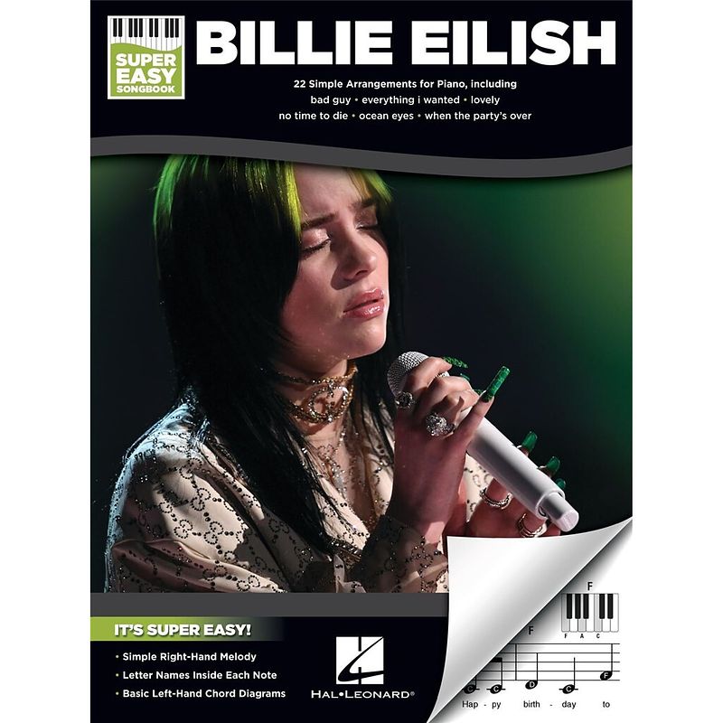 Foto van Hal leonard billie eilish - super easy songbook boek voor piano