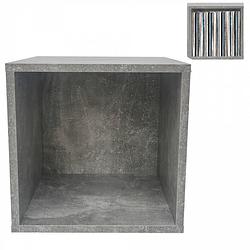 Foto van Lp vinyl opbergkast kubus - platen lp vinyl opbergkast rek - industrieel grijs beton look