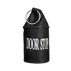 Foto van Canvas deurstopper zwart met ring 28 cm - deurstoppers