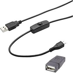 Foto van Renkforce usb-kabel usb 2.0 usb-a stekker, usb-a bus 1.50 m zwart incl. aan/uitschakelaar rf-4658937