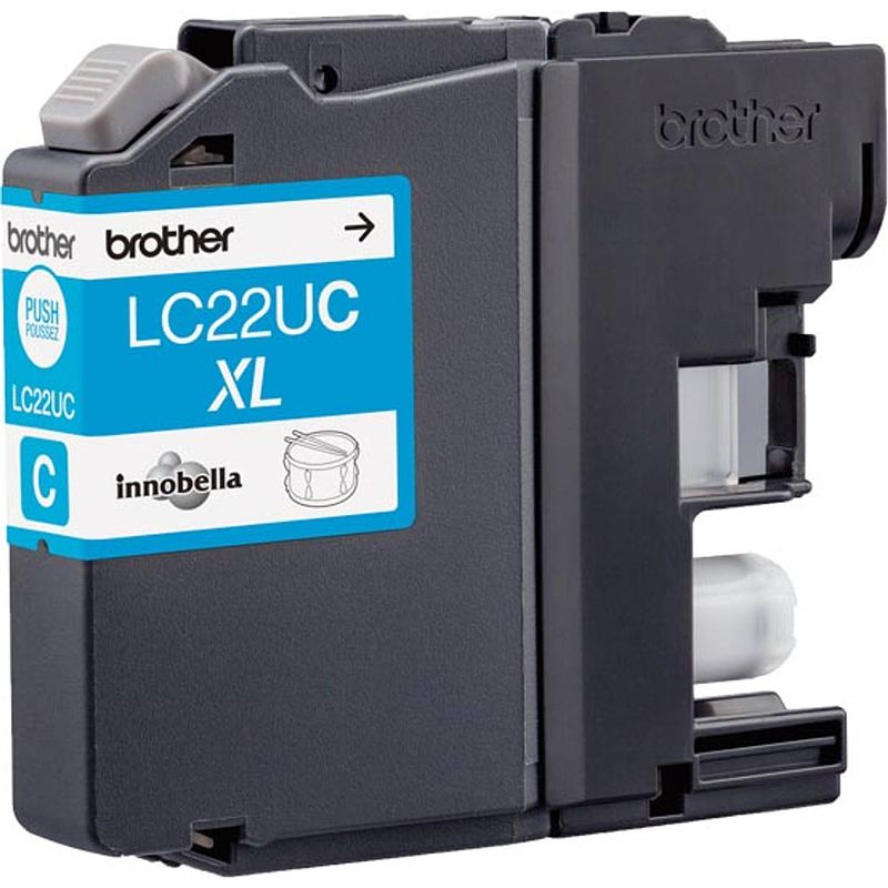 Foto van Brother inktcartridge, 1.200 pagina'ss, oem lc-22uc, cyaan 5 stuks