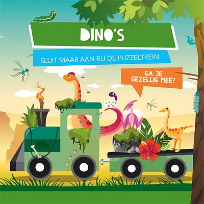 Foto van Puzzeltrein dino's - hardcover (9789463545884)