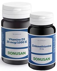 Foto van Bonusan vitamine d3 25mcg/1000 ie + zinkmethionine 15mg combiset