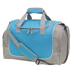Foto van Sporttas met schoenenvak 38 liter grijs/lichtblauw - sporttassen