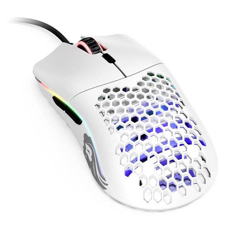 Foto van Glorious pc gaming race model o gaming-muis kabelgebonden optisch wit (mat) 6 toetsen 12000 dpi verlicht
