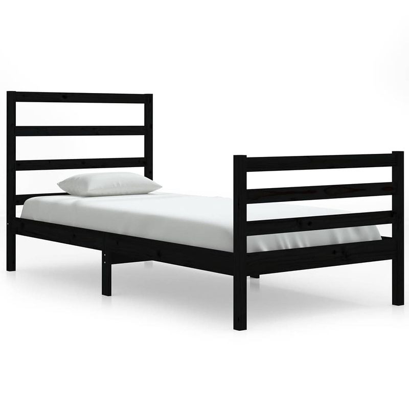 Foto van The living store houten bedframe - naam - bedframe - 205.5 x 95.5 x 100 cm - massief grenenhout