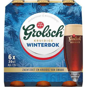 Foto van 2e halve prijs | grolsch winterbok fles 6 x 300ml aanbieding bij jumbo