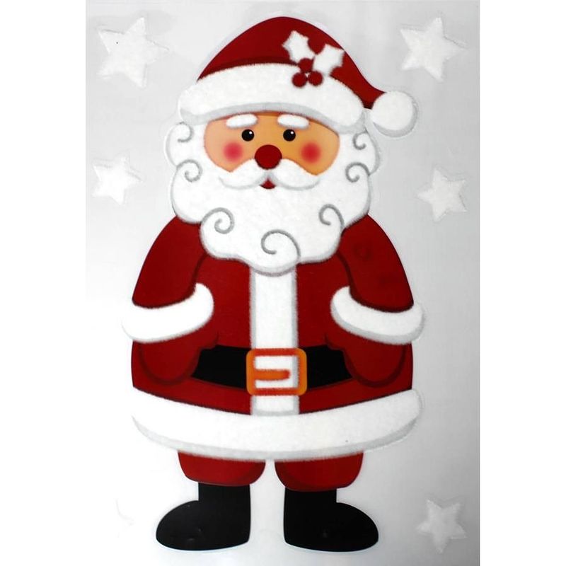 Foto van Peha raamsticker kerstman 28,5 x 40 cm pvc rood/wit