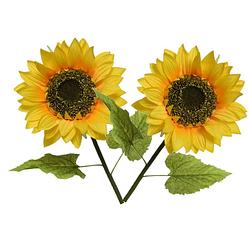 Foto van 3x stuks gele zonnebloemen kunstbloemen/kunsttakken 76 cm - kunstbloemen