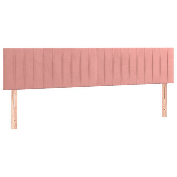 Foto van Vidaxl hoofdborden 2 st 90x5x78/88 cm fluweel roze