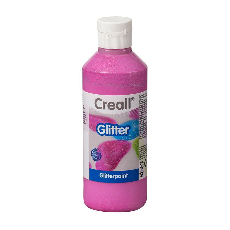 Foto van Creall glitterverf roze, 250ml