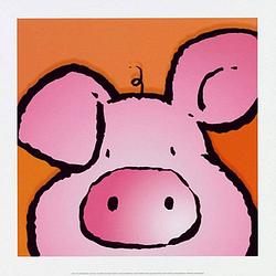 Foto van Jean paul courtsey - pig kunstdruk 30x30cm