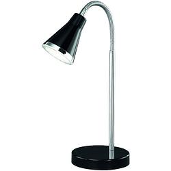 Foto van Led bureaulamp - trion arora - 3w - warm wit 3000k - rond - glans zwart - kunststof