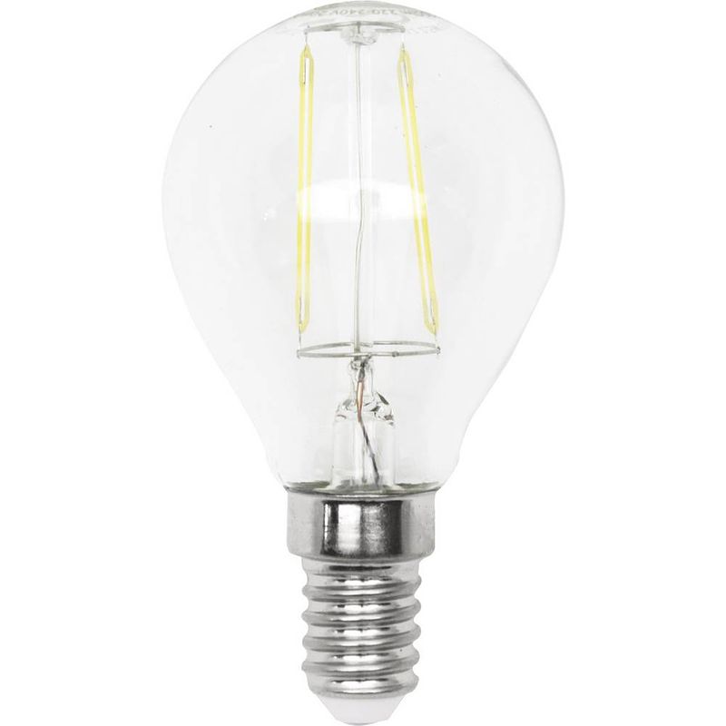 Foto van Lightme lm85265 led-lamp energielabel f (a - g) e14 kogel 4 w = 40 w warmwit (ø x l) 45 mm x 75 mm dimbaar, filament / retro-led 1 stuk(s)