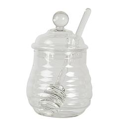 Foto van Clayre & eef honingpot met lepel ø 10*14 cm transparant glas