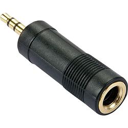 Foto van Lindy 35621 lindy jackplug audio adapter [1x jackplug male 3,5 mm - 1x jackplug female 6,3 mm] zwart