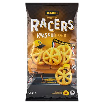 Foto van Jumbo knapperige racers kaas & ui chips 125g