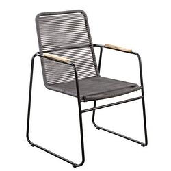 Foto van Yoi - wasabi stackable dining chair alu black/rope dark grey