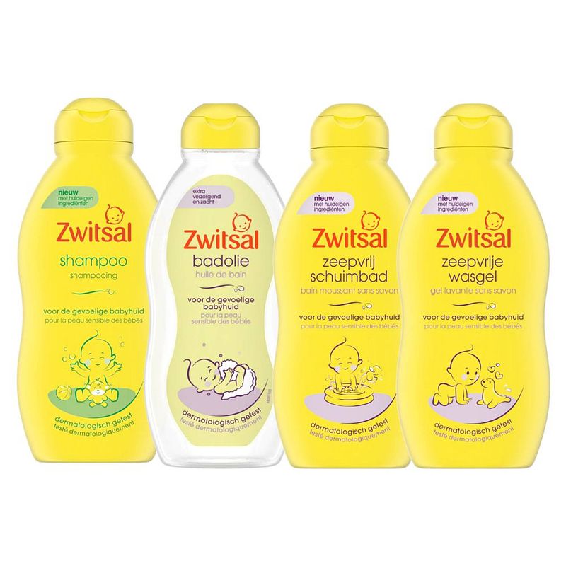 Foto van Zwitsal combinatieset: shampoo anti-prik + rijke badolie + badschuim