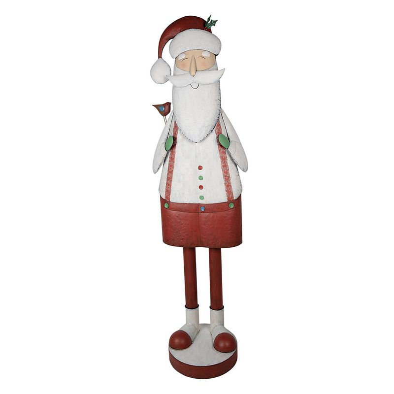 Foto van Clayre & eef beeld kerstman 206 cm wit ijzer kerstdecoratie wit kerstdecoratie