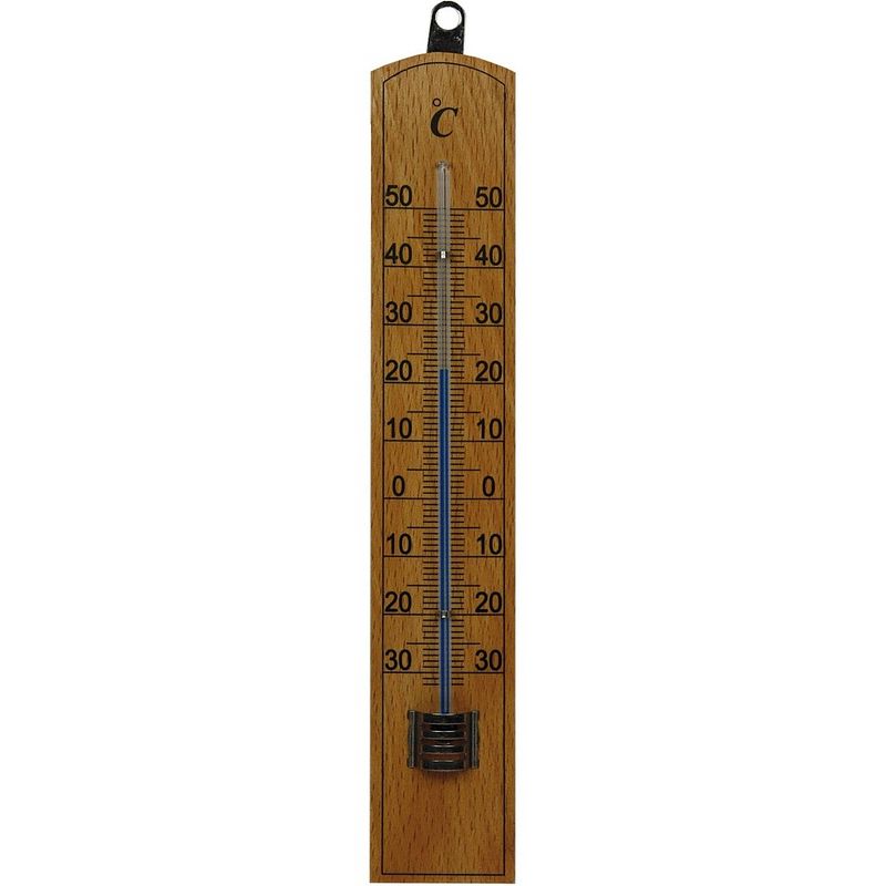 Foto van Thermometer buiten hout - 20 x 4 cm - buitenthermometers