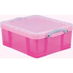 Foto van Really useful box 18 liter, transparant roze
