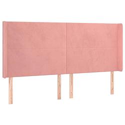 Foto van The living store hoofdbord - fluweel - verstelbaar - comfortabele ondersteuning - roze - 163 x 16 x 118/128 cm