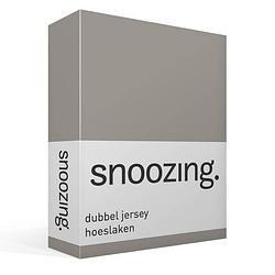 Foto van Snoozing - dubbel jersey - hoeslaken - tweepersoons - 140x200 cm - grijs