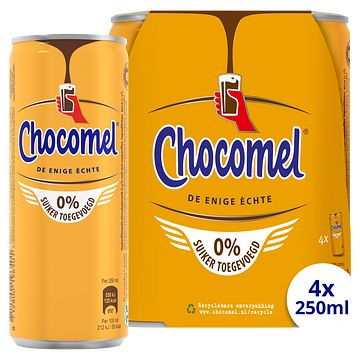 Foto van Chocomel 0% blik 4 x 250ml bij jumbo