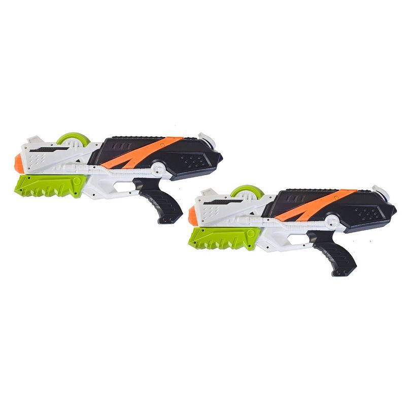 Foto van 2x waterpistool/waterpistolen gekleurd 42 cm - waterpistolen