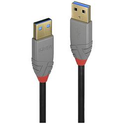 Foto van Lindy usb-kabel usb 3.2 gen1 (usb 3.0 / usb 3.1 gen1) usb-a stekker, usb-a stekker 5 m zwart, grijs 36754