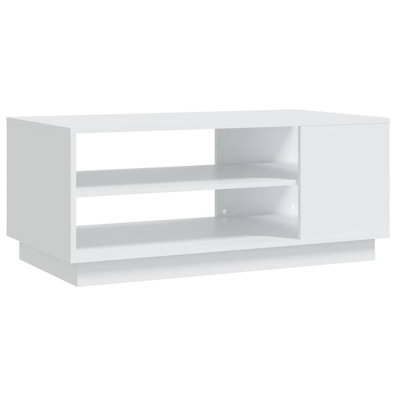 Foto van The living store banktafel - wit - 102 x 55 x 43 cm - stevig en ruim+opbergruimte