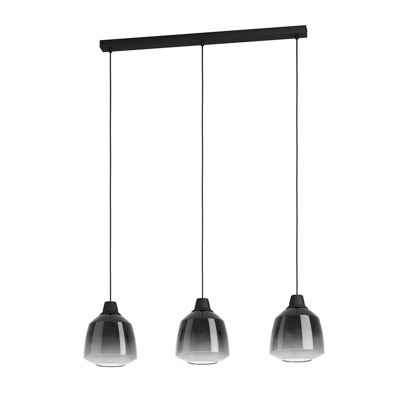 Foto van Eglo sedbergh hanglamp - e27 - 90 cm - zwart - glas