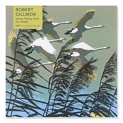 Foto van Adult jigsaw puzzle robert gillmor: swans flying over the reeds (500 pieces) - puzzel;puzzel (9781839648410)