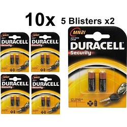 Foto van 10 stuks (5 blisters a 2st) - duracell a23 23a mn21 k23a security 12v alkaline batterij