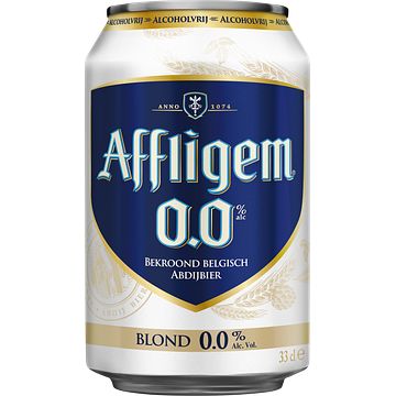 Foto van Affligem blond 0.0 bier blik 330ml bij jumbo